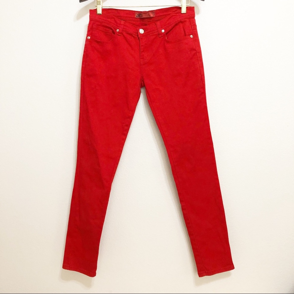 U - 51 | Red Skinny Denim Pants 7/8